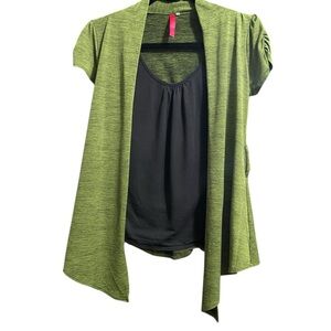 Heart Soul Green and Black Top w/built in Pullover.
